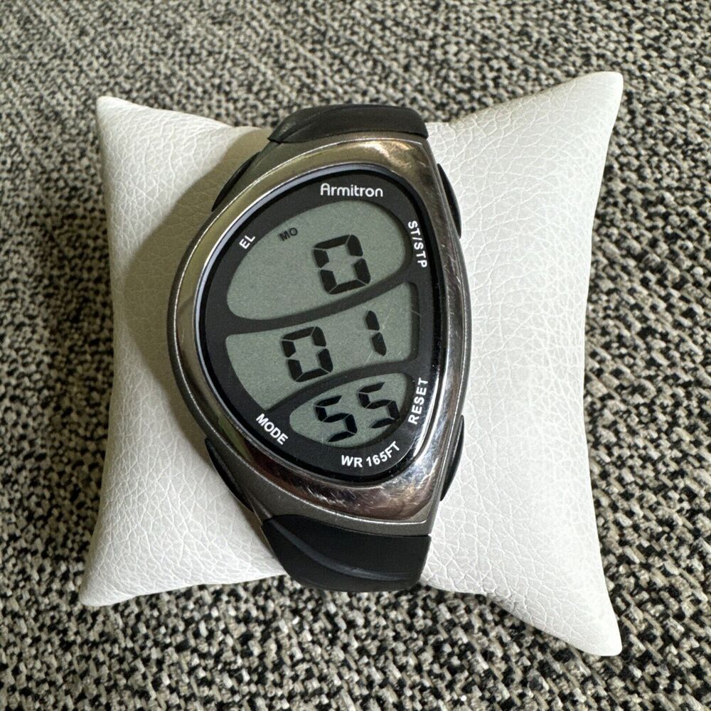 Vintage Armitron Sports Digital Watch 40/8021 WR165ft Silver tone New Battery